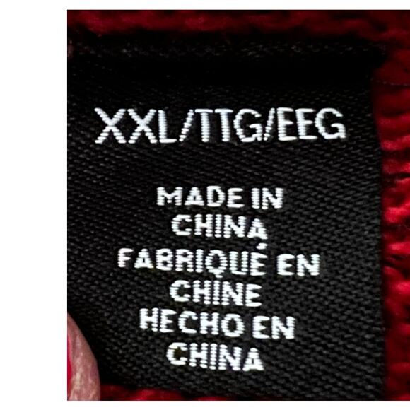 Chaps Mens Sweater Size XXL Red Long Sleeve Heavy Relaxed Fit Zip Pullover NEW - Picture 3 of 11